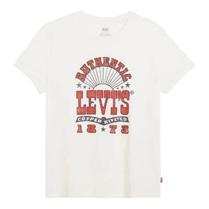 Levi's Graphic T-Shirt White Authentic Copper Riveted 1873 Distressed Logo NWT M